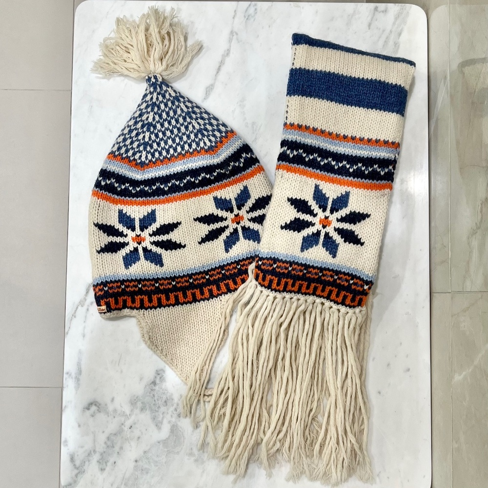 ☃️ Snowflake Knit Winter Hat & Scarf Set - One Size
